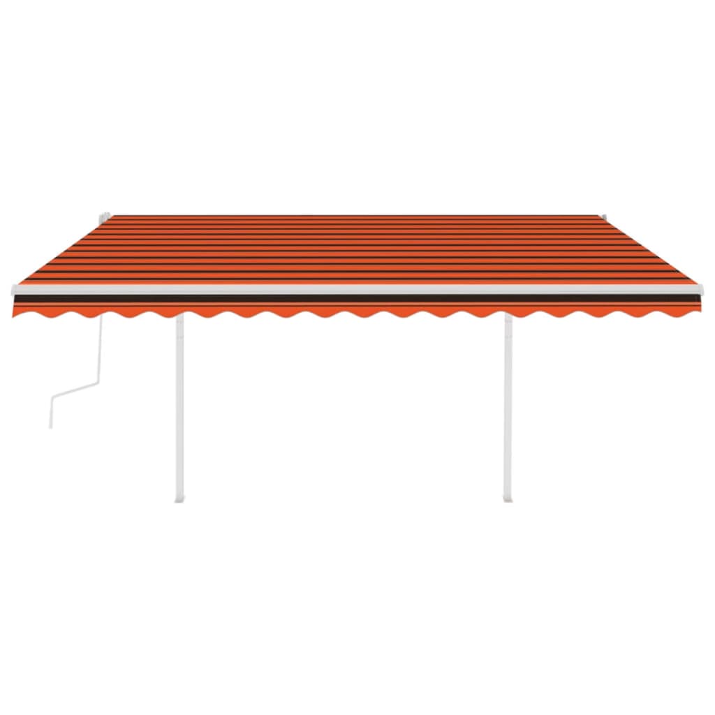 Vidaxl Luifel mit LED 4x3 M orange und braun manuell ausziehbar