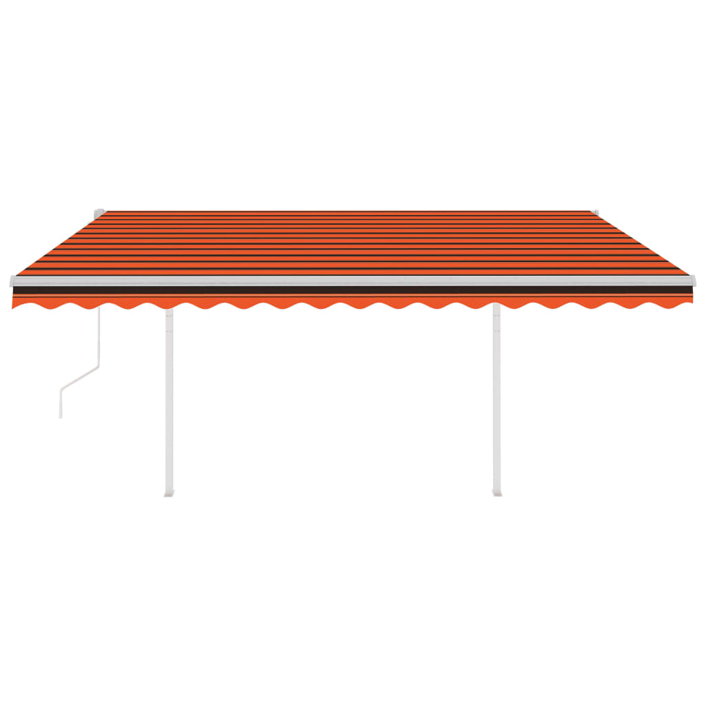 Vidaxl Luifel exponierbar mit Posts 4x3 M orange und braun