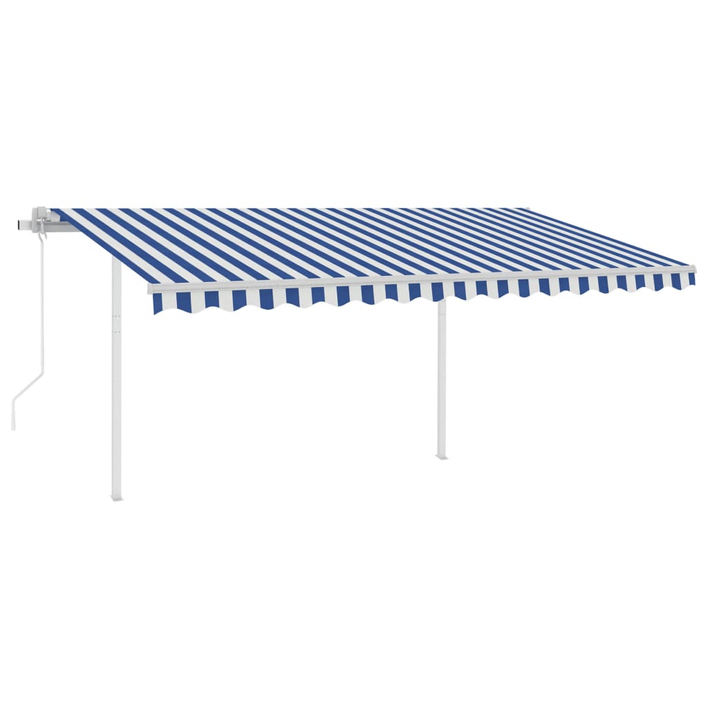 Vidaxl Luifel Automatik mit LED- und Windsensor 4x3 m blau und weiß