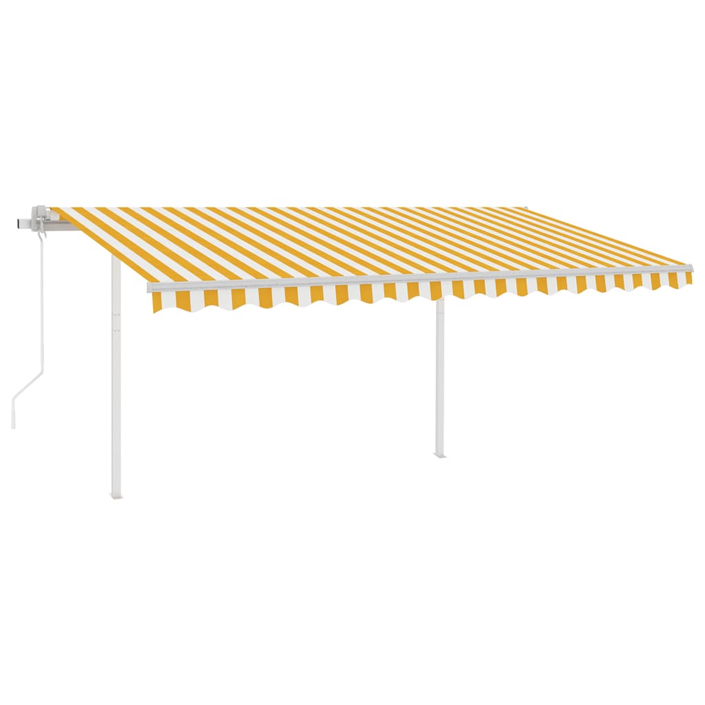 Vidaxl Luifel Automatik mit LED- und Windsensor 4x3 m gelb und weiß
