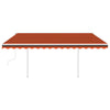 Vidaxl Luifel mit den Posts 4,5x3 M orange und braun manuell ausziehbar