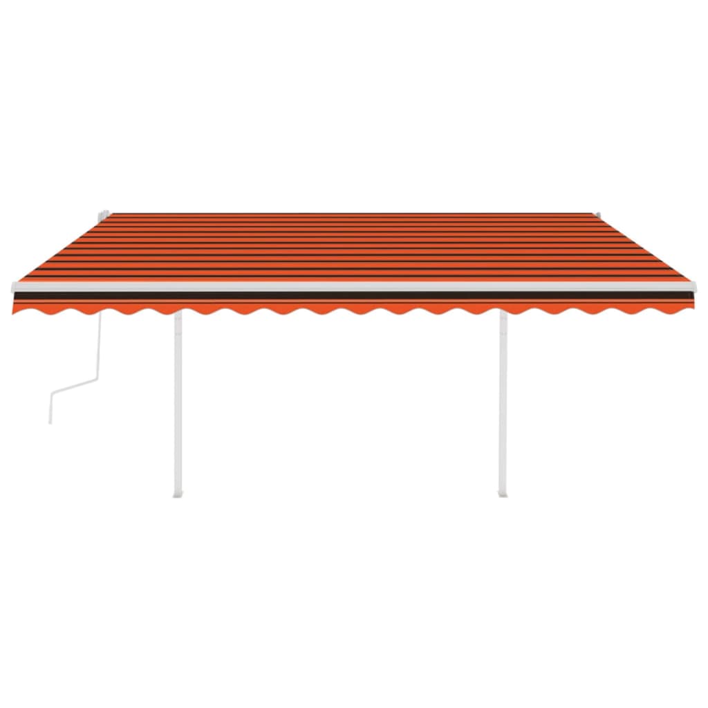 Vidaxl Luifel manuell ausziehbar mit LED 4,5x3 M orange und braun