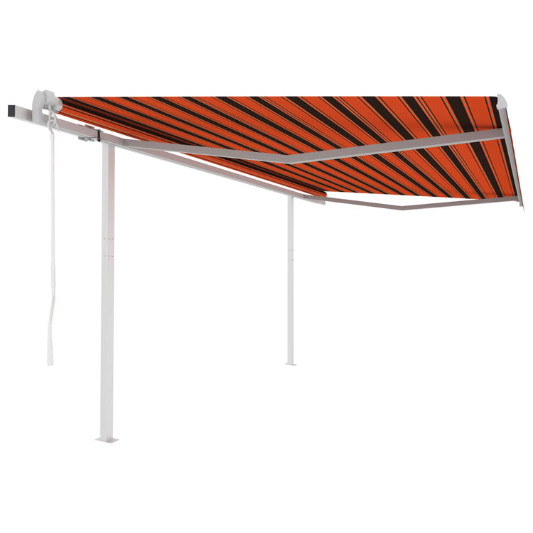 Vidaxl Luifel exponierbar mit Posts 4,5x3 M Orange Braun