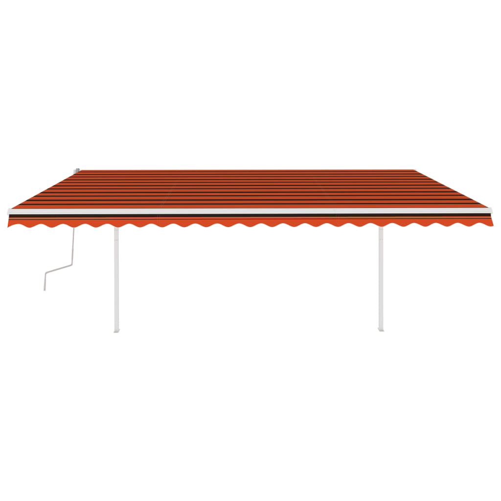 Vidaxl luifel mit den Pfosten 5x3 m orange und braun manuell ausziehbar
