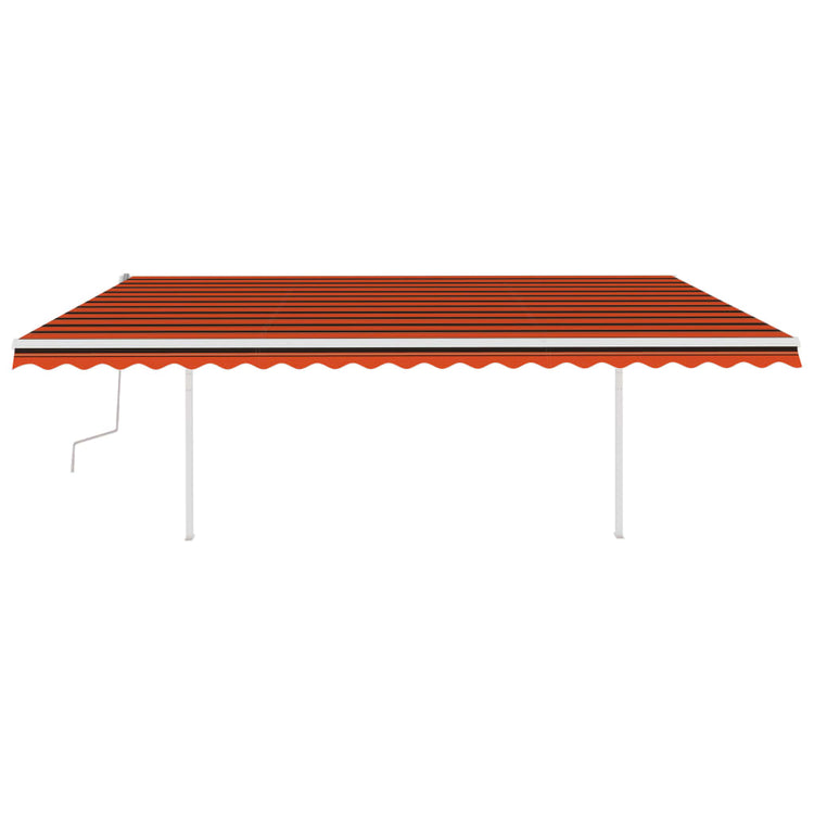 Vidaxl luifel mit den Pfosten 5x3 m orange und braun manuell ausziehbar