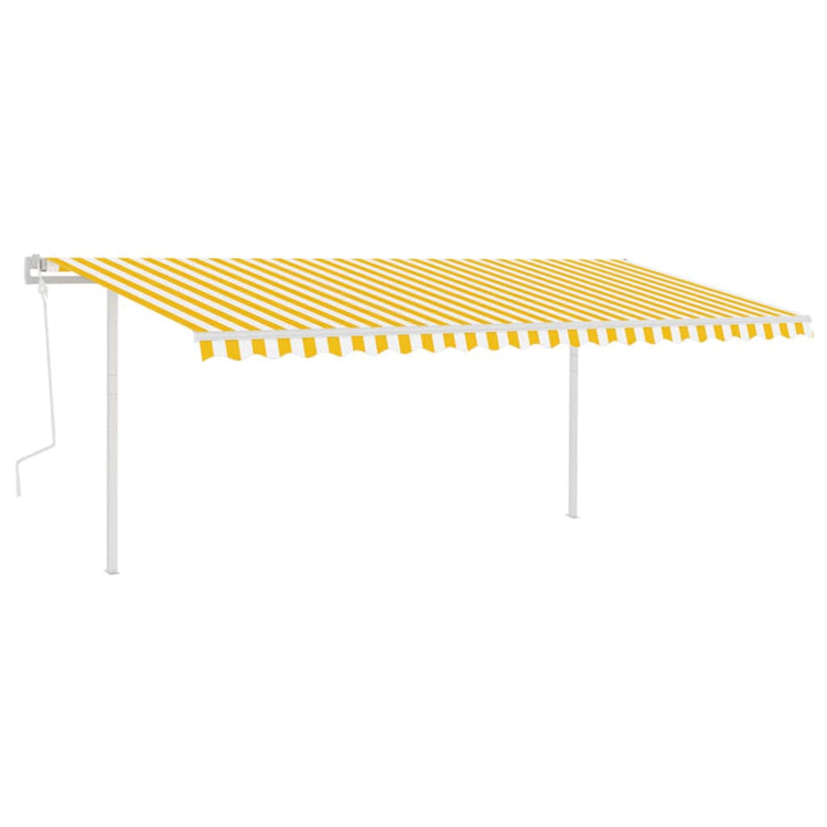 Vidaxl luifel manuell ausziehbar mit LED 5x3 m gelb und weiß