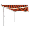 Vidaxl Luifel mit LED 5x3 M orange und braun manuell ausziehbar