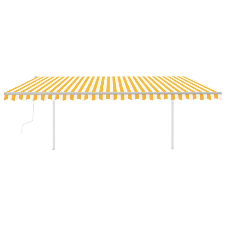 Vidaxl Luifel Automatik mit LED- und Windsensor 5x3 m gelb und weiß