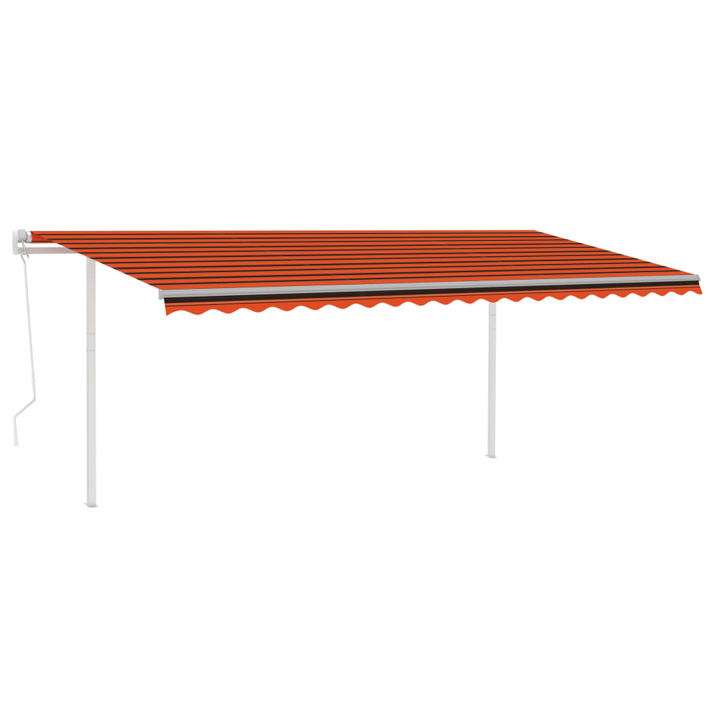 Vidaxl Luifel Automatik mit LED- und Windsensor 5x3 m orange und braun
