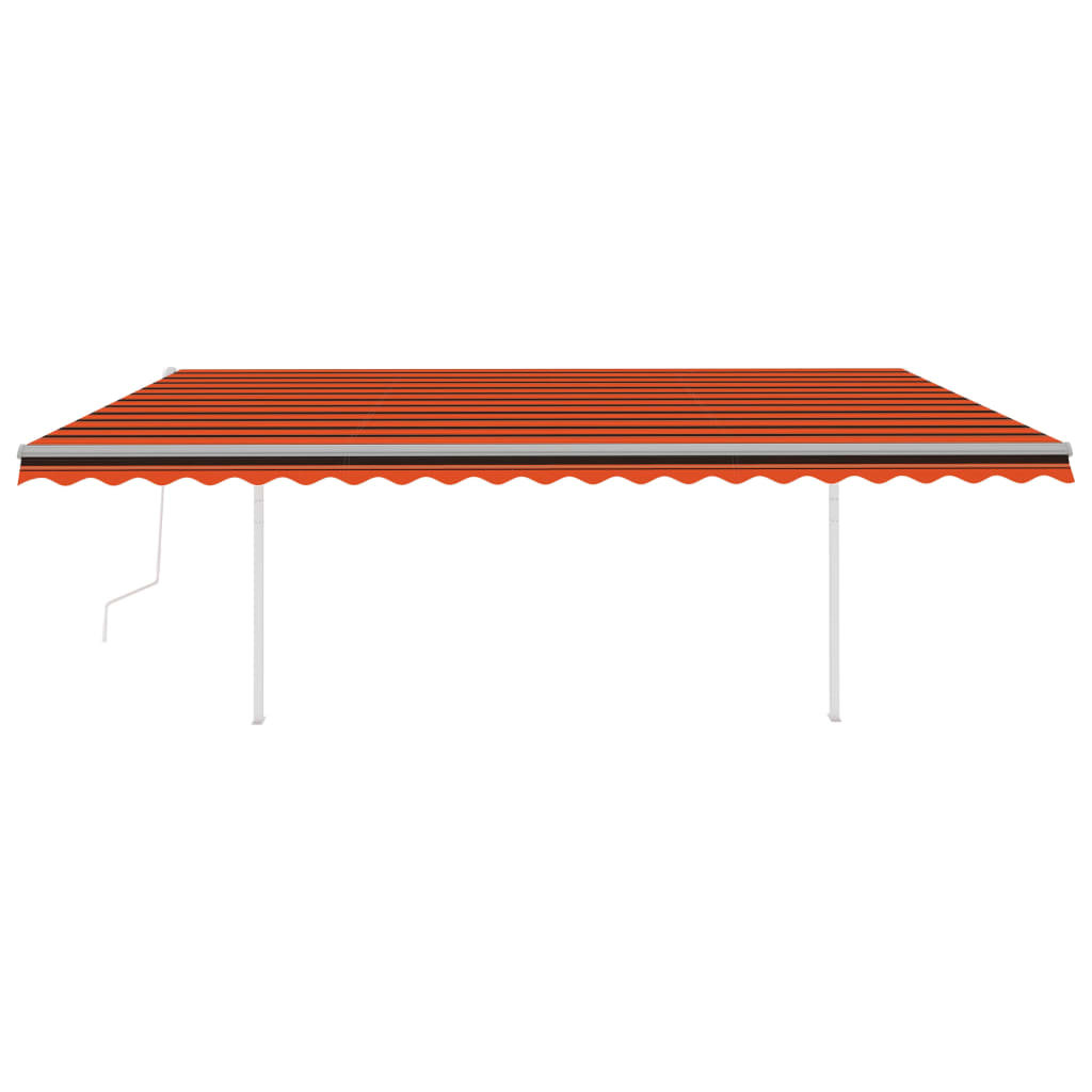 Vidaxl Luifel Automatik mit LED- und Windsensor 5x3 m orange und braun