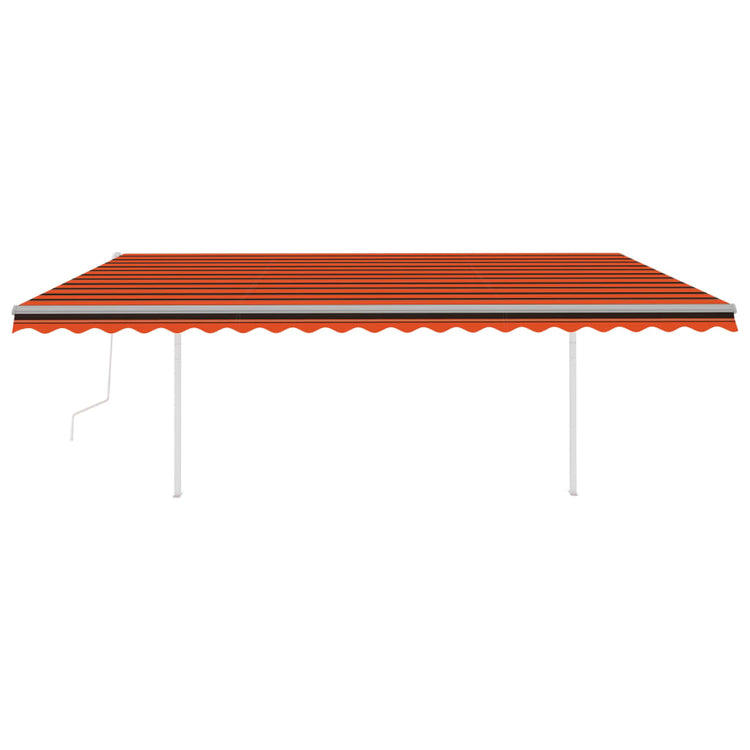 Vidaxl Luifel Automatik mit LED- und Windsensor 5x3 m orange und braun