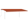Vidaxl luifel manuell ausziehbar mit den Pfosten 6x3 m orange und braun