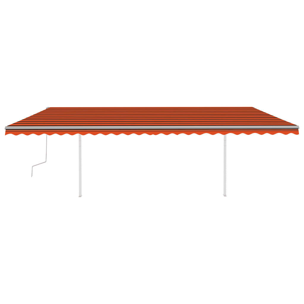 Vidaxl luifel manuell ausziehbar mit den Pfosten 6x3 m orange und braun
