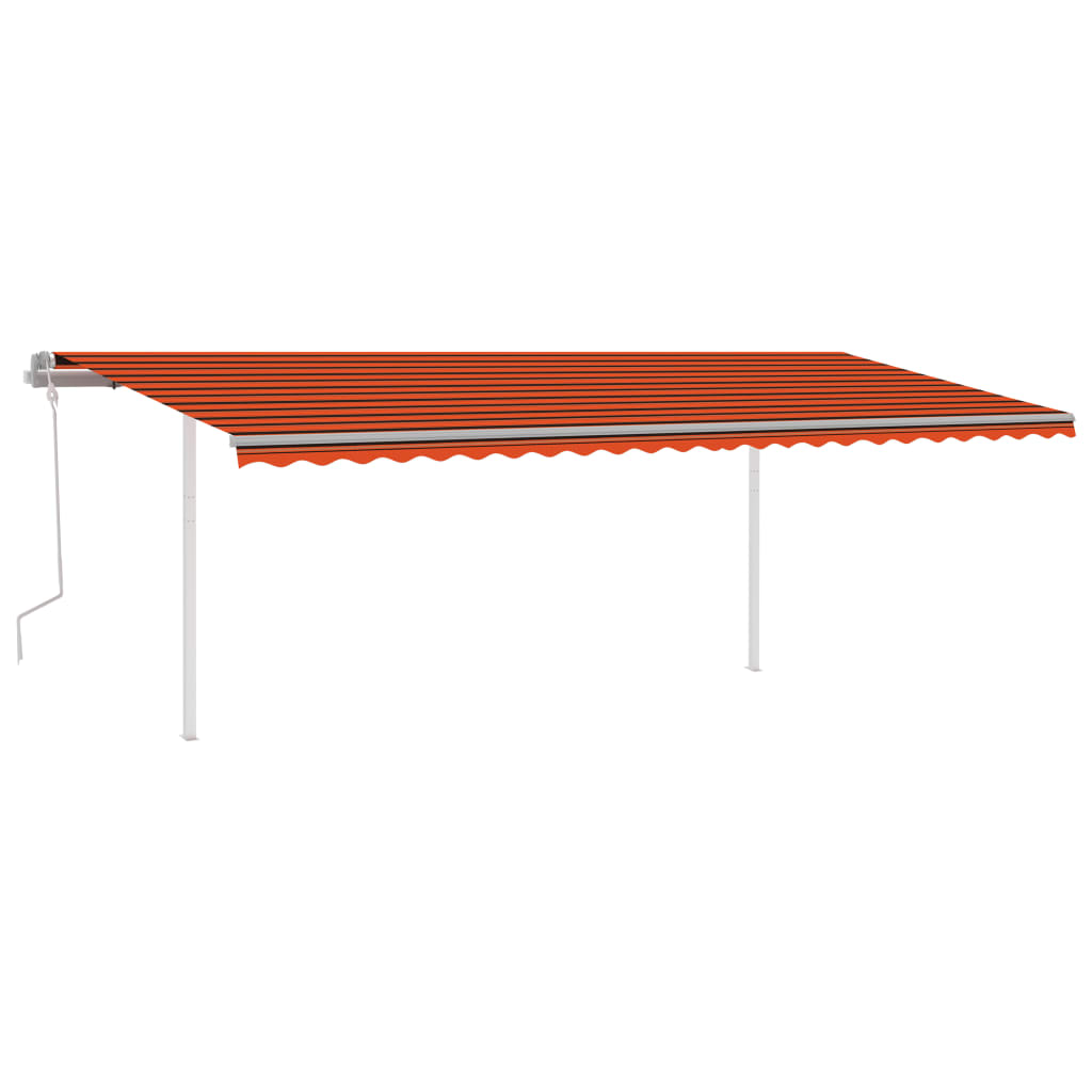 Vidaxl luifel mit LED 6x3 m orange und braun manuell ausziehbar