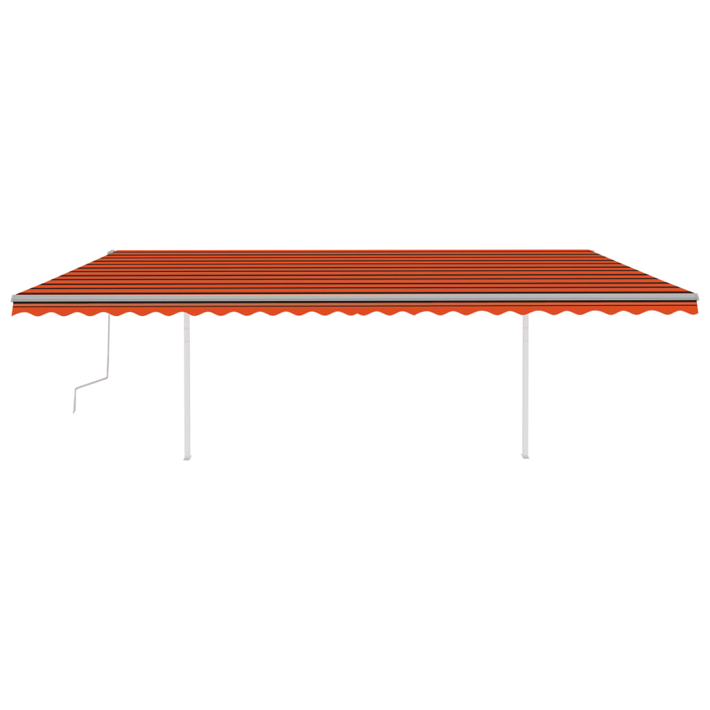 Vidaxl luifel mit LED 6x3 m orange und braun manuell ausziehbar
