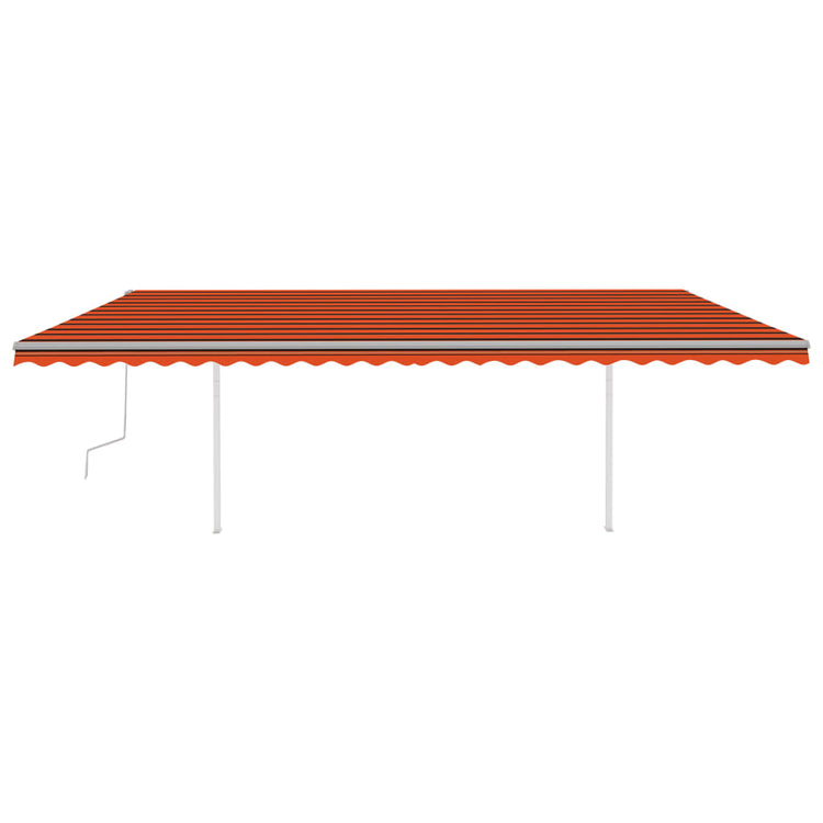 Vidaxl luifel mit LED 6x3 m orange und braun manuell ausziehbar