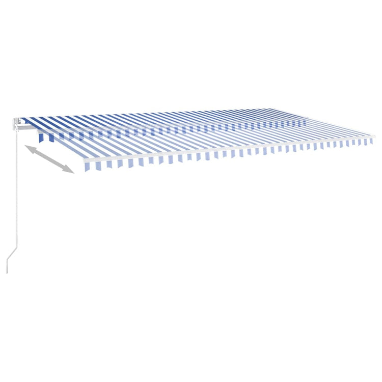 Vidaxl luifel exponierbar mit Posts 6x3 m blau und weiß