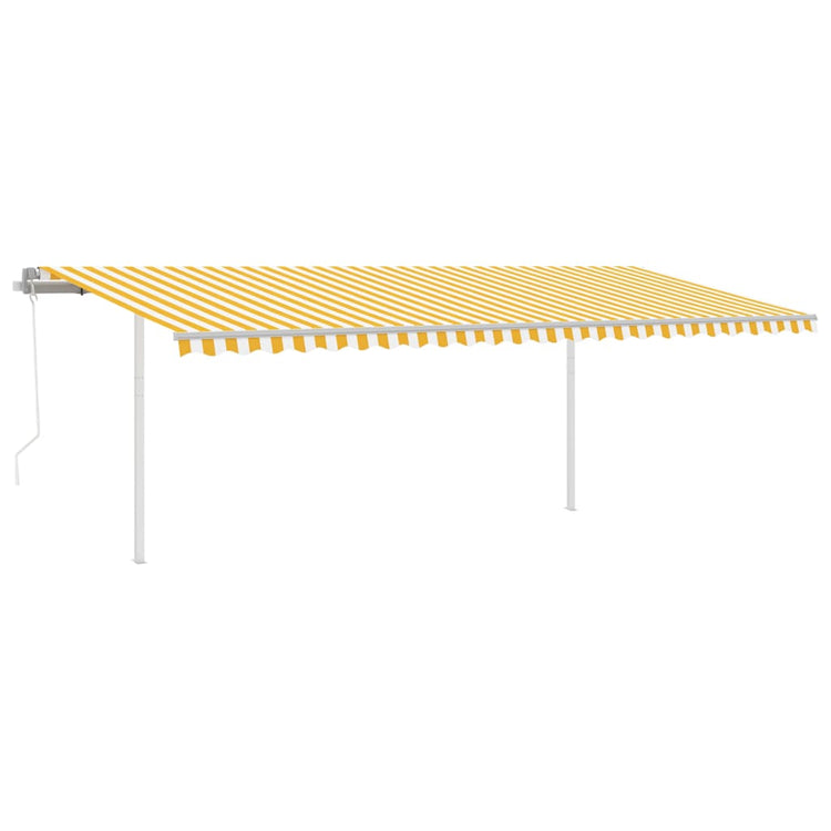 Vidaxl Luifel Automatik mit LED- und Windsensor 6x3 m gelb und weiß