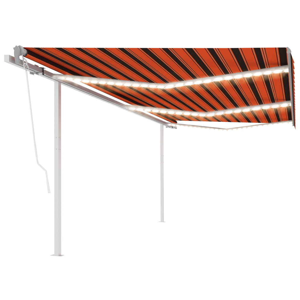 Vidaxl Luifel Automatik mit LED- und Windsensor 6x3 m orange und braun