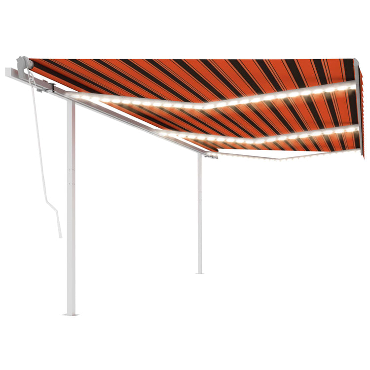 Vidaxl Luifel Automatik mit LED- und Windsensor 6x3 m orange und braun