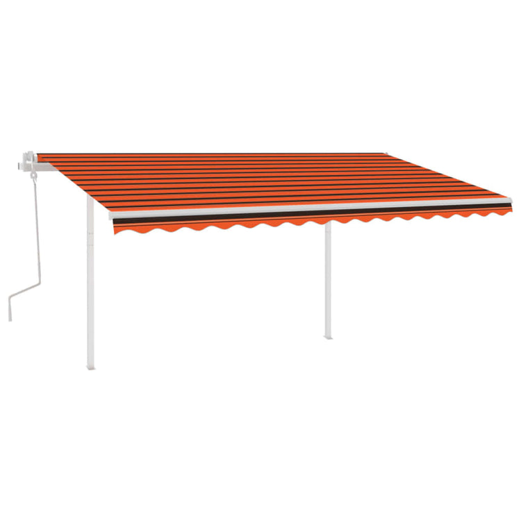 Vidaxl luifel mit Posts 4x3,5 M orange und braun manuell ausziehbar