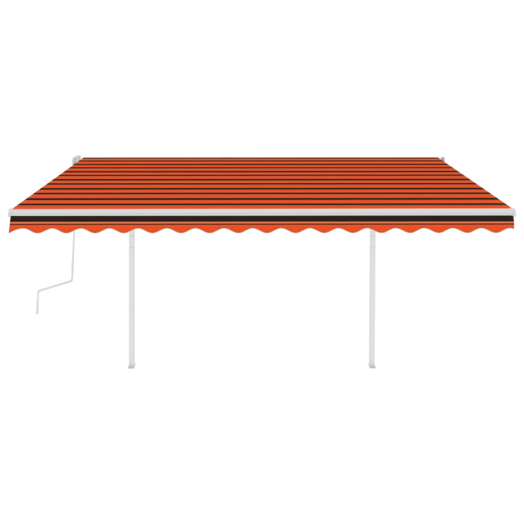 Vidaxl luifel mit Posts 4x3,5 M orange und braun manuell ausziehbar