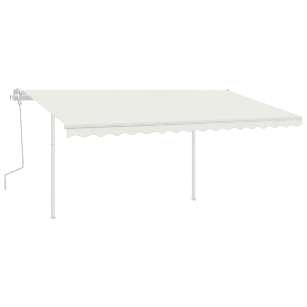 Vidaxl luifel mit LED 4x3,5 M cremefarbene gelenkt