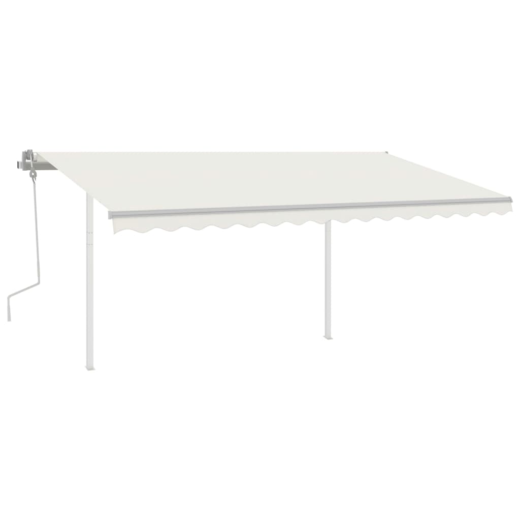 Vidaxl luifel manuell ausziehbar mit LED 4,5x3,5 M cremefarben -gepflegt