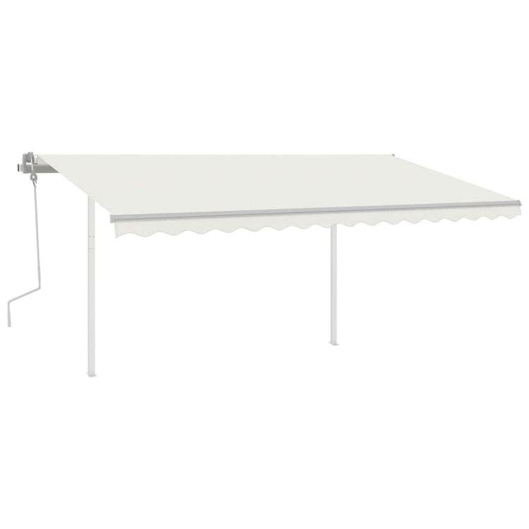 Vidaxl luifel manuell ausziehbar mit LED 4,5x3,5 M cremefarben -gepflegt