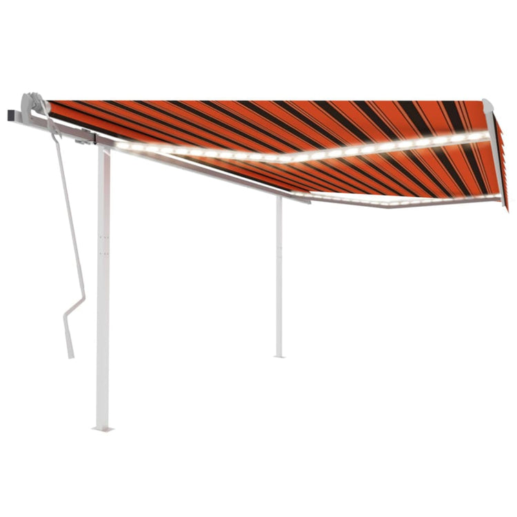 Vidaxl luifel mit LED mit 4,5 x 3,5 m orange und braun