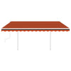 Vidaxl luifel mit LED mit 4,5 x 3,5 m orange und braun