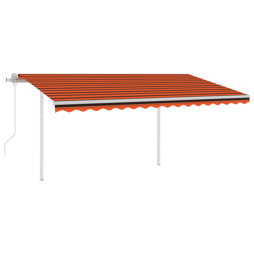 Vidaxl luifel exponierbar mit Posts 4,5x3,5 M Orange Braun