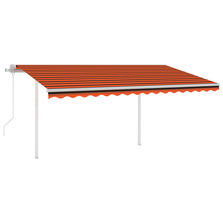 Vidaxl luifel exponierbar mit Posts 4,5x3,5 M Orange Braun