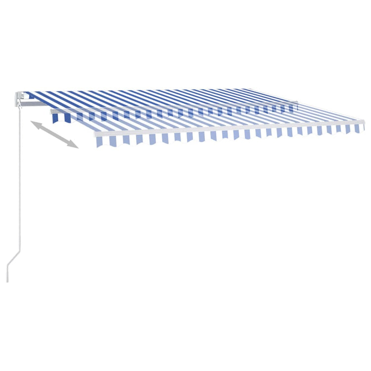 Vidaxl Luifel Automatik mit LED- und Windsensor 4,5x3,5 m blau und weiß