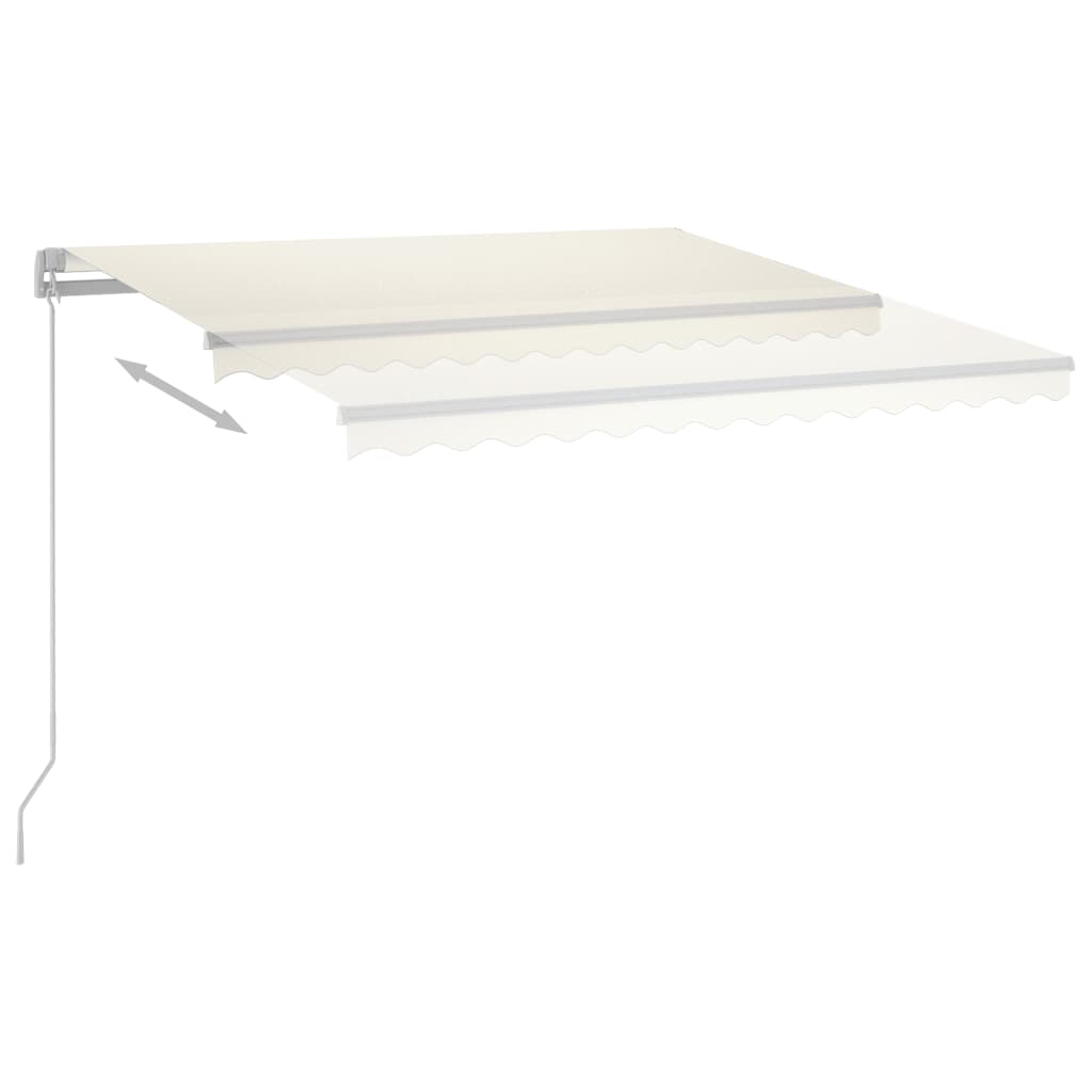 Vidaxl Luifel Automatik mit LED- und Windsensor 4,5x3,5 M cremefarben -gelöscht