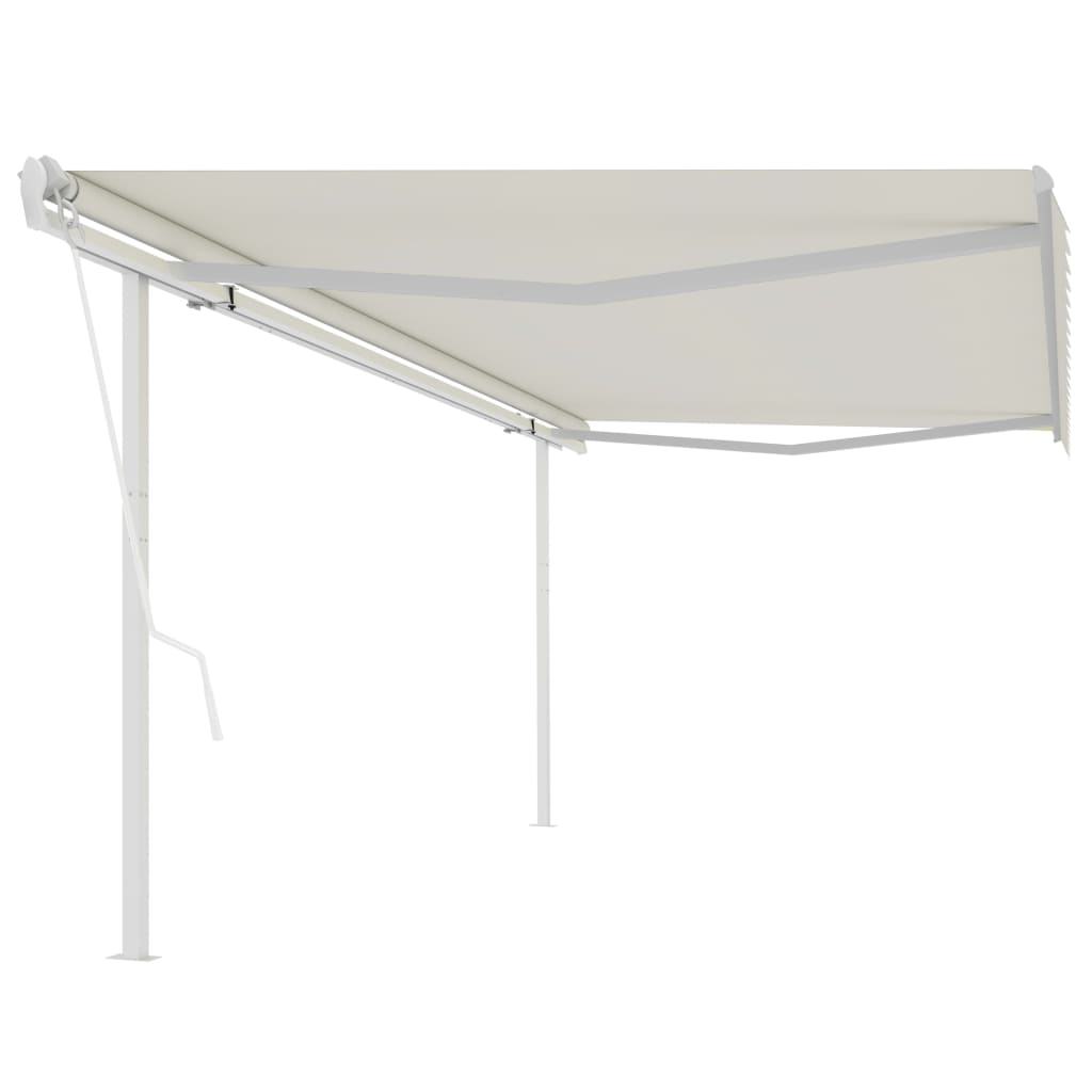 Vidaxl Luifel exponierbar mit Posts 5x3,5 M cremefarben -colored