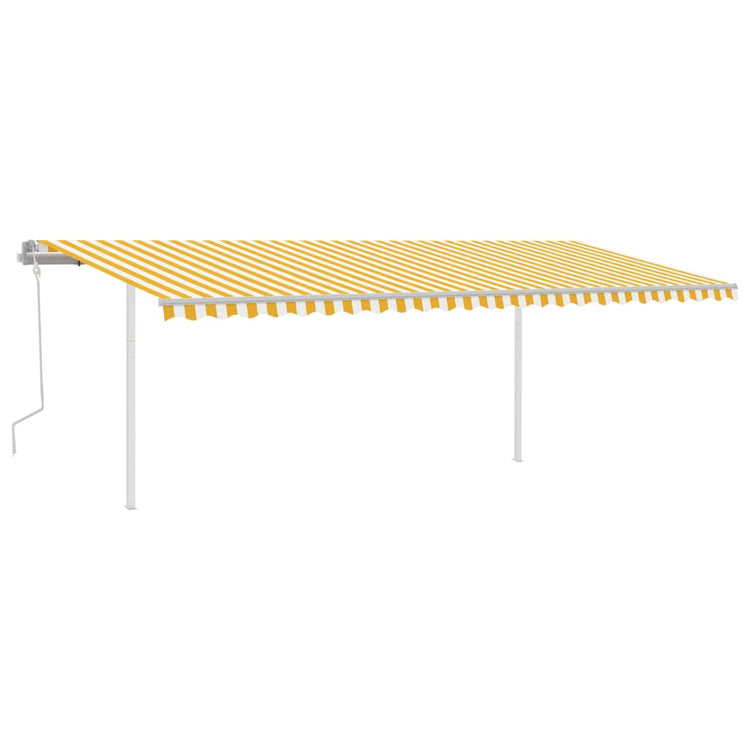 Vidaxl Luifel manuell ausziehbar mit LED 6x3,5 m gelb und weiß