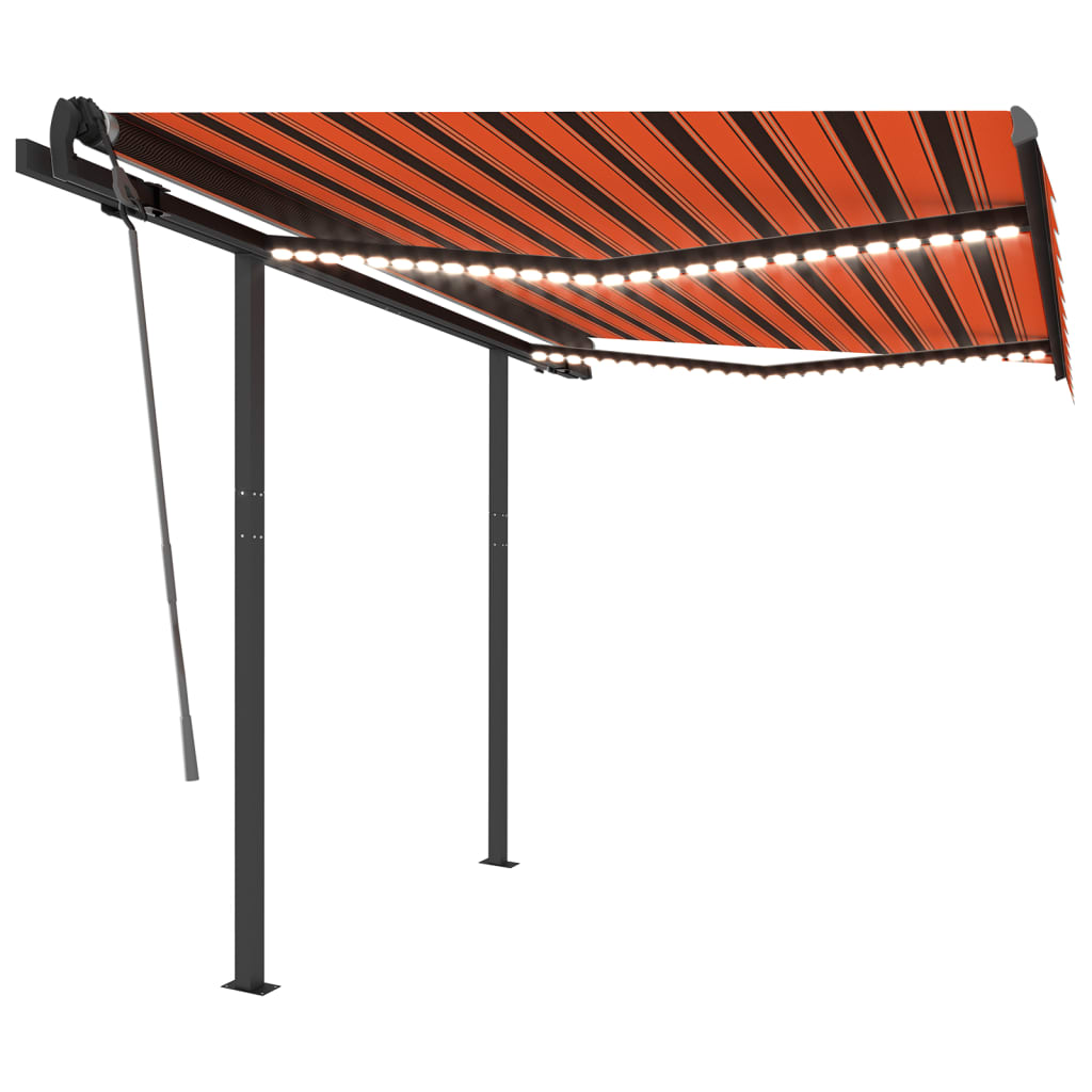 Vidaxl Luifel Automatik mit LED- und Windsensor 3x2,5 M Orange Braun