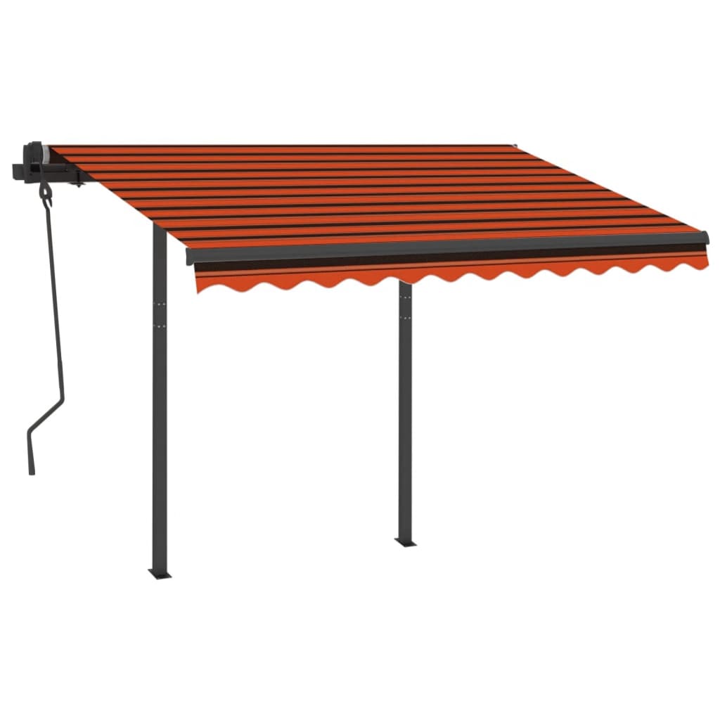 Vidaxl Luifel Automatik mit LED- und Windsensor 3x2,5 M Orange Braun