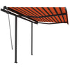 Vidaxl luifel manuell ausziehbar mit Posts 3.5x2,5 M Orange Braun