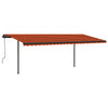 Vidaxl luifel manuell ausziehbar mit Posts 3.5x2,5 M Orange Braun