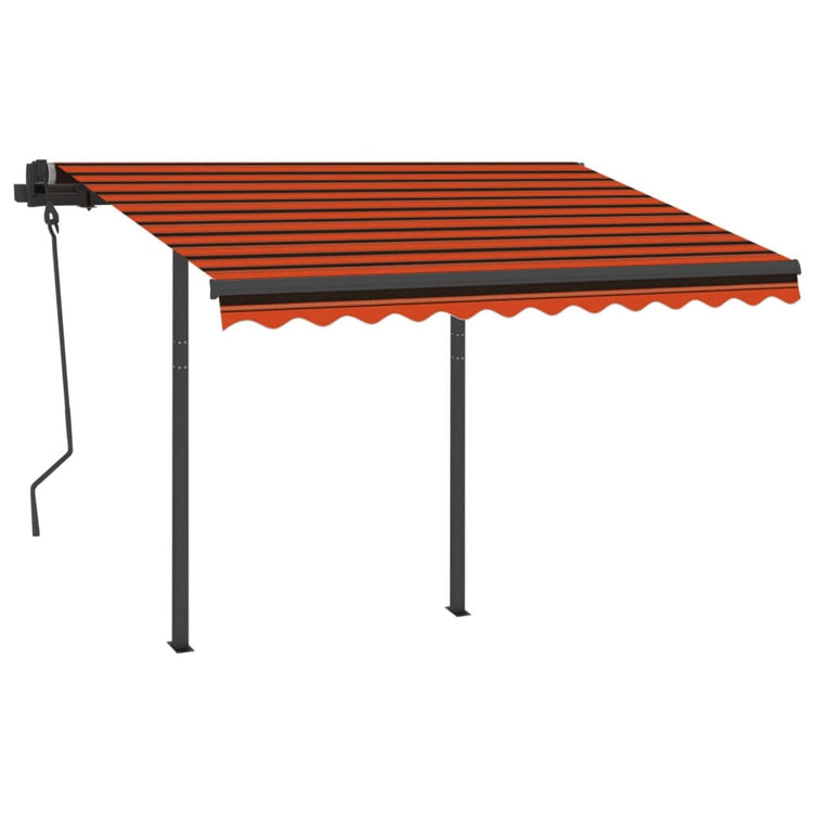 Vidaxl Luifel Automatik mit LED- und Windsensor 3,5x2,5 M Orange Braun