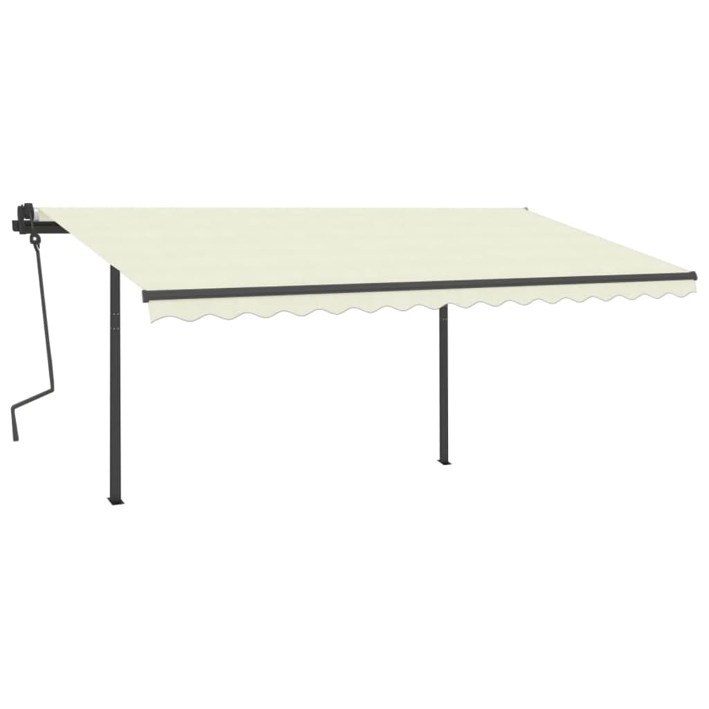 Vidaxl luifel mit LED 4x3 M cremefarbene gelenkt