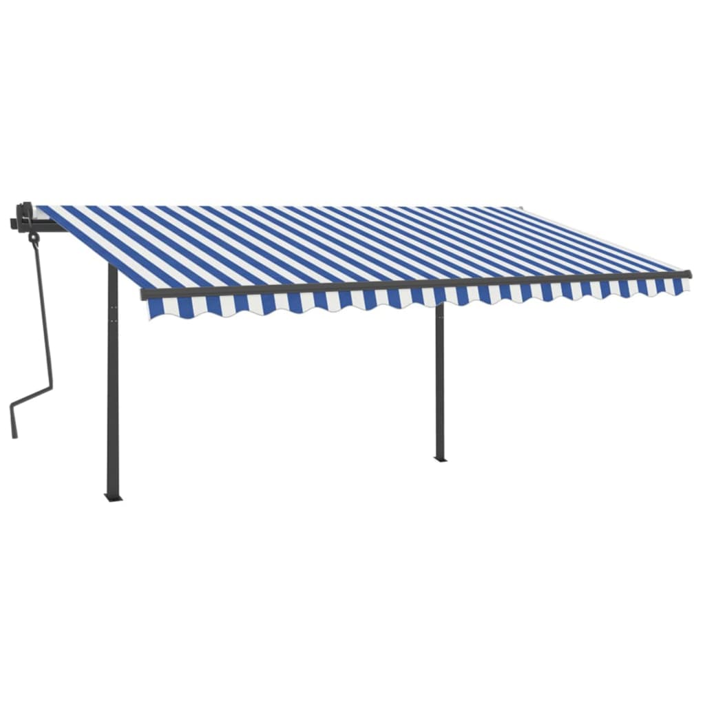 Vidaxl Luifel Automatik mit LED- und Windsensor 4x3 m blau und weiß