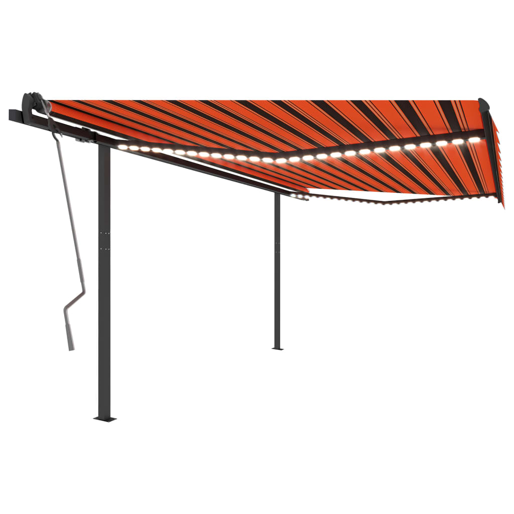Vidaxl Luifel Automatik mit LED- und Windsensor 4x3 m orange und braun
