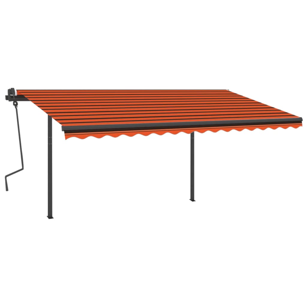 Vidaxl Luifel exponierbar mit Posts 4,5x3 M Orange Braun