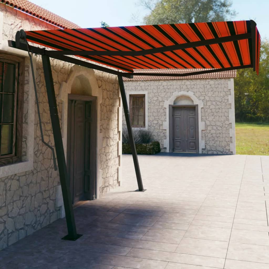 Vidaxl Luifel exponierbar mit Posts 4,5x3 M Orange Braun