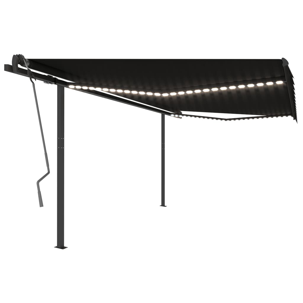Vidaxl Luifel Automatik mit LED- und Windsensor 4,5x3 m Anthrazitfarbe