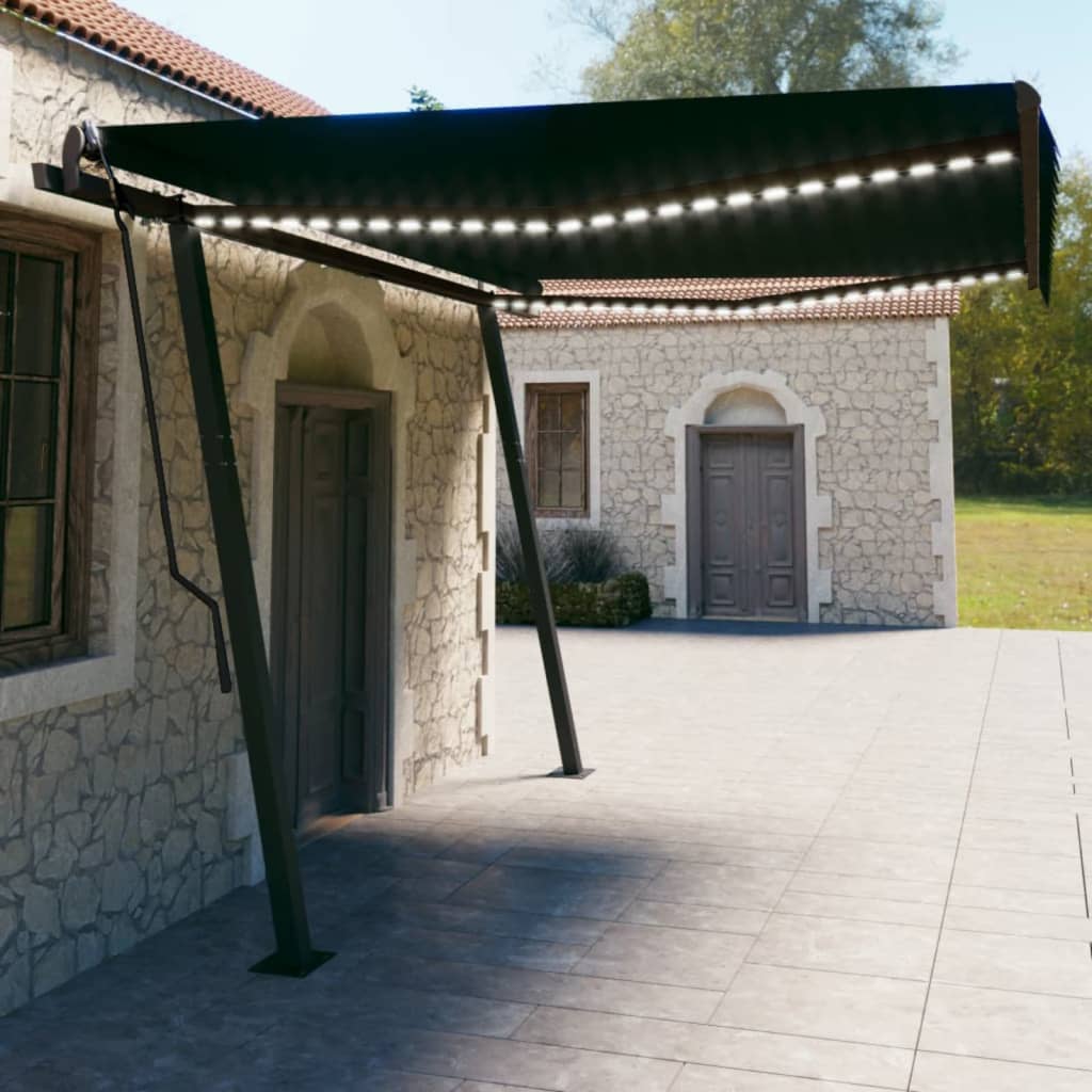 Vidaxl Luifel Automatik mit LED- und Windsensor 4,5x3 m Anthrazitfarbe