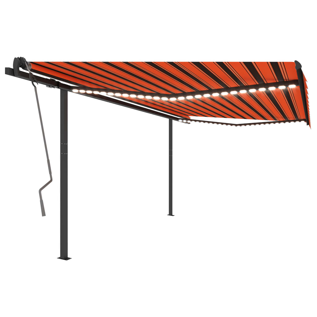 Vidaxl Luifel Automatik mit LED- und Windsensor 4,5x3 M Orange Braun